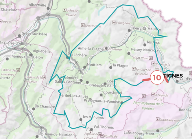 Plan Grand Tour de Tarentaise randonnée val isère