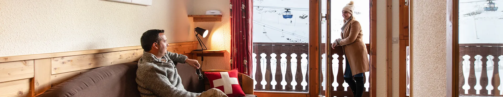 Appartement 4 personne résidence Le Cheval Blanc à Val Thorens vue sur les pistes