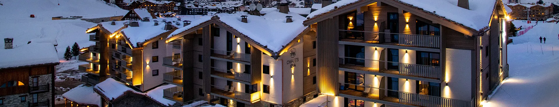Vue extérieure des chalet Izia 5 étiole à Val d'Isère
